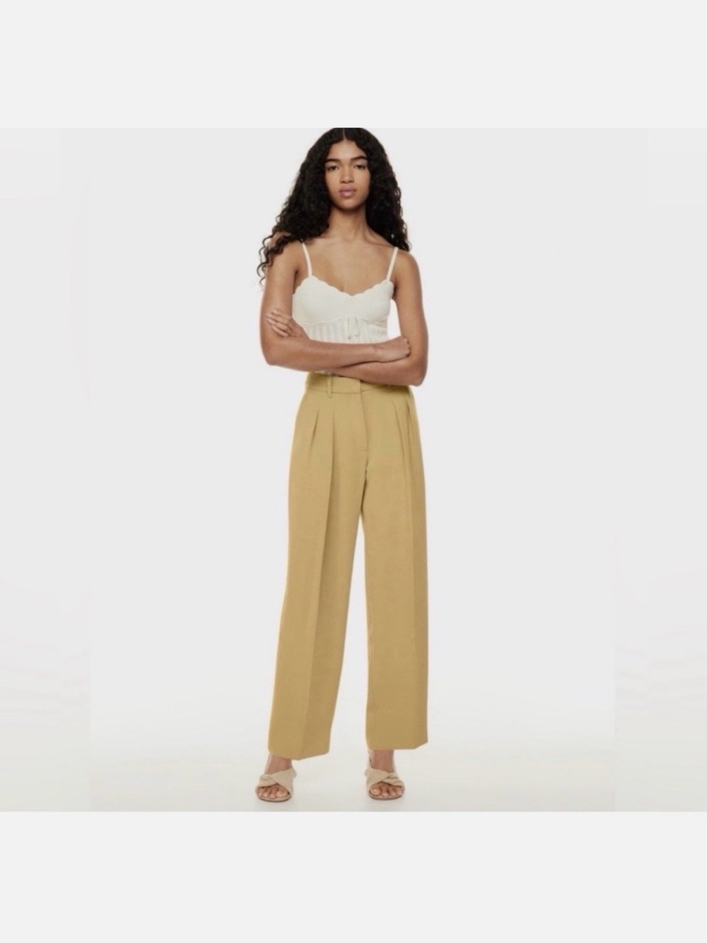 Wilfred Wide-Leg High-Rise Trousers in Mustard Yellow